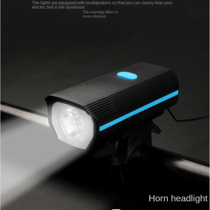 3 Modes Bicycle Front Light With Super Loud Bell Horn USB LED Headlight Cycling FlashLight Waterproof Bike Accessories
