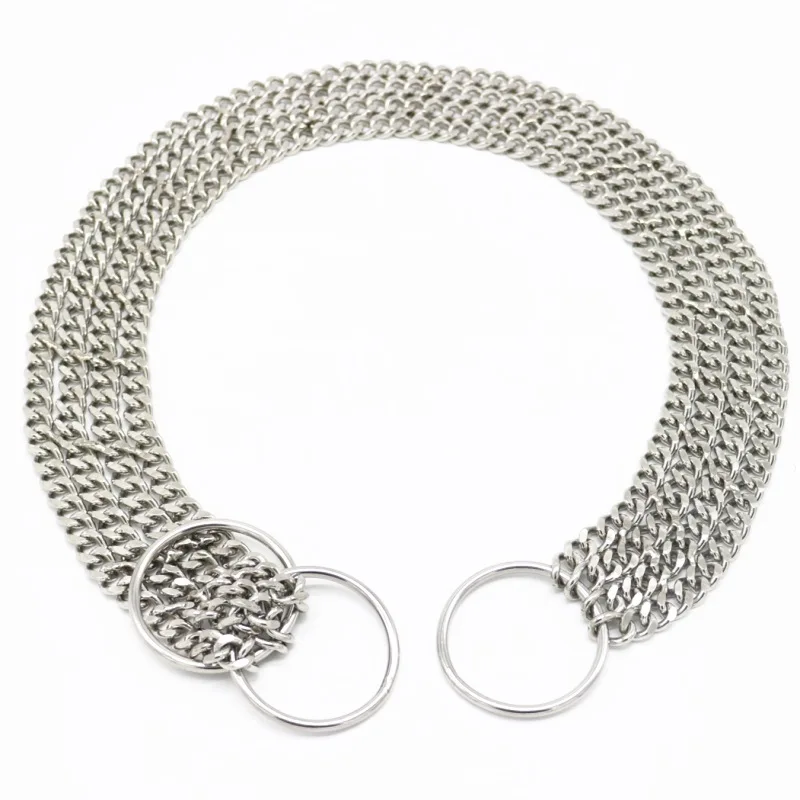 rust resistant stainless steel  2 rows 3 rows 4 rows dog choke chain