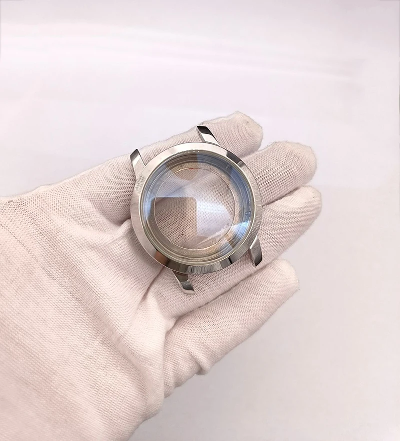 Factory production stainless steel case accessories silver waterproof watch case wholesale