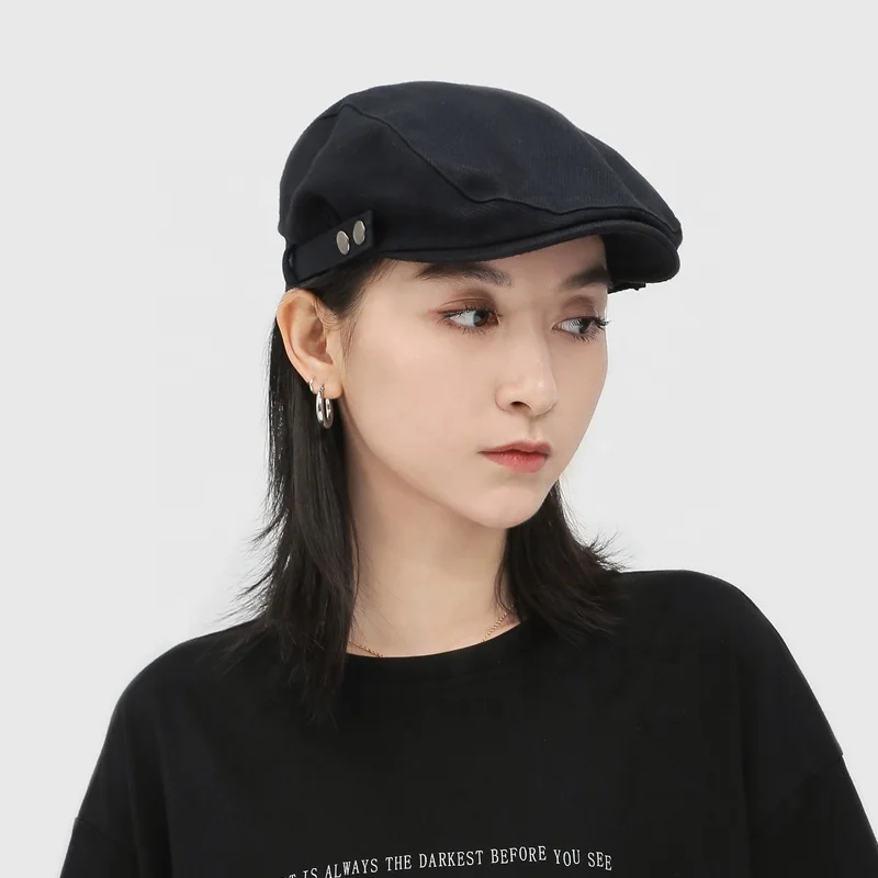 Heartsing Spring And Autumn Cotton knitting cangol Beret Hats for Men Women Casual Unisex Denim Caps Fitted Sun Cabbie Flat Cap