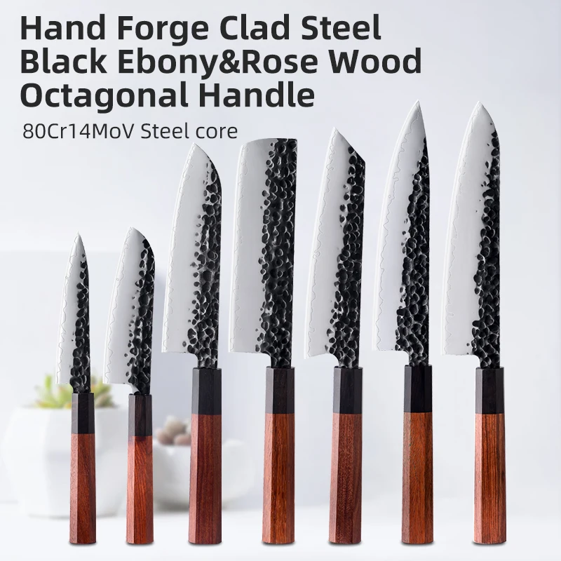 Konoll 8 inch Gyuto knife with wood handle high quality kitchen knife with ebony handle Japanese Chef Knife