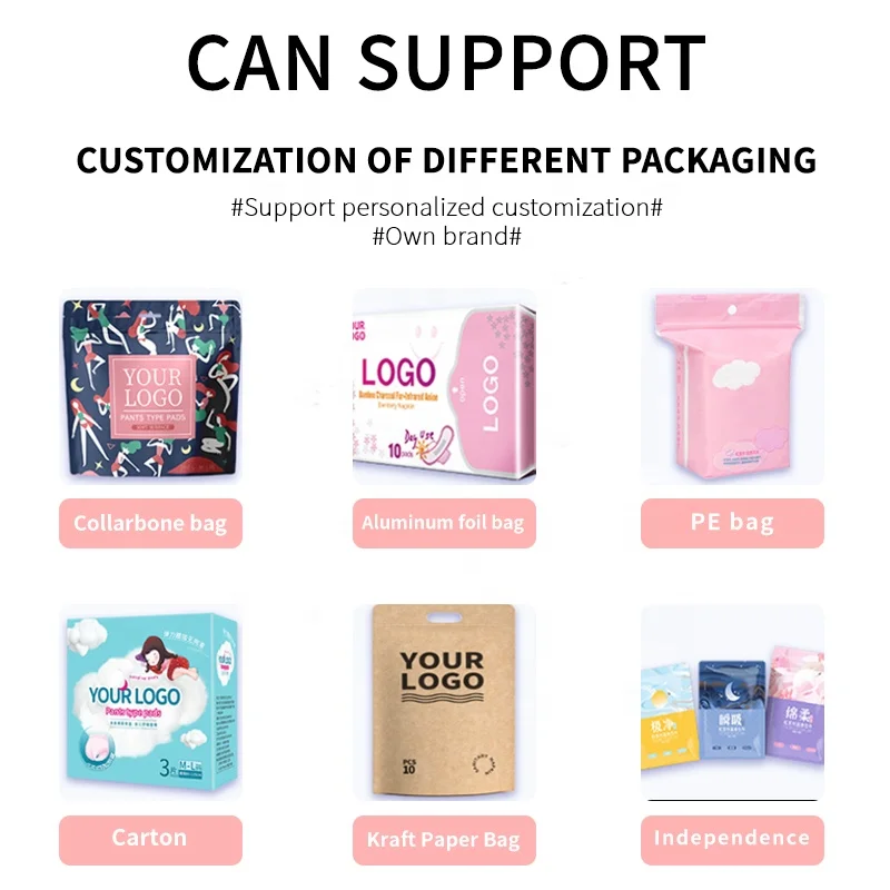 Wholesale Cotton Sanitary Pads for Women Sanitary Napkin Menstrual Pads Sanitary Pads Lady Free Samples