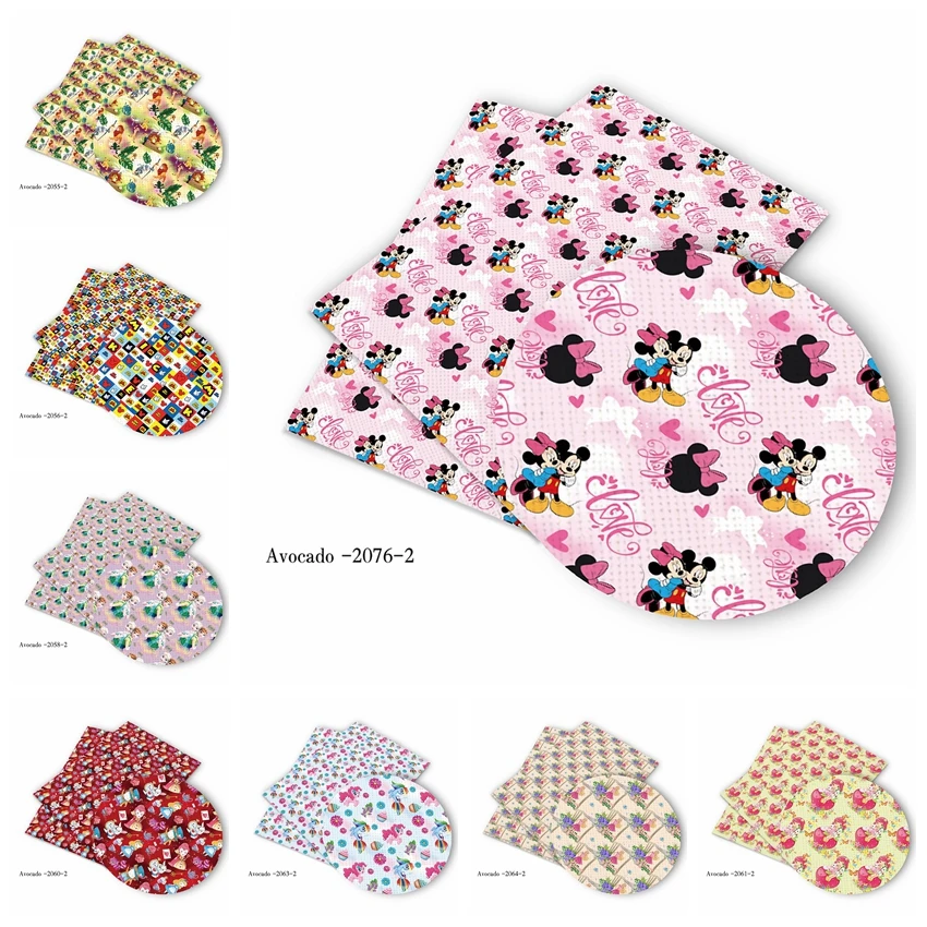 HSD Leather 30*136cm Printed Faux Synthetic Leather Fabric Sheets Printed Vinyl Leather ,DIY handmade Materials