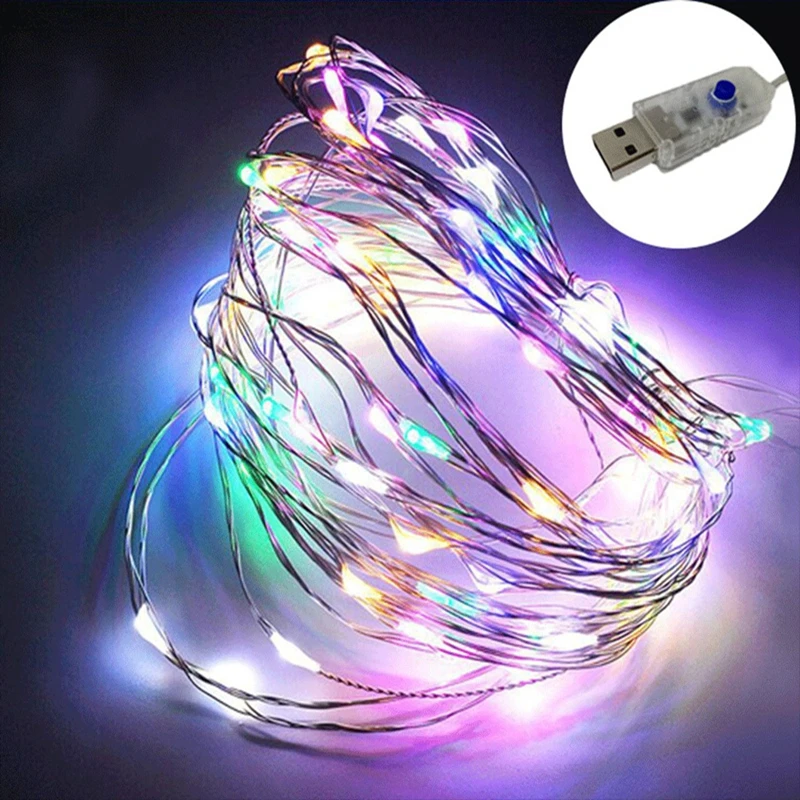  Уличный USB-пульт дистанционного управления 8 режимов умный Рождественский мини-светящийся светодиодный медный провод Сказочная