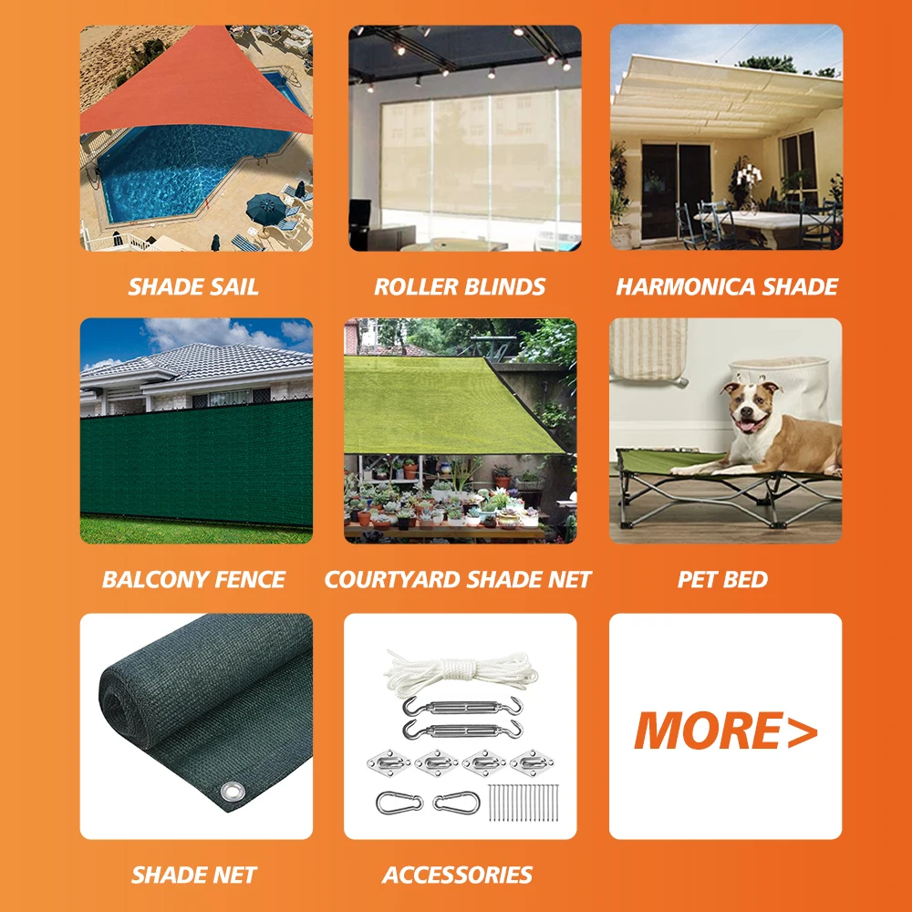 SanJian Custom 100% HDPE Balcony Car Park Swimming Pool Rectangular Sun Sail Shade Waterproof