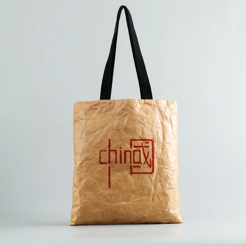 ECO High Quality Customized Reusable Waterproof Dupont Paper Women Shopping Portable Storage Bag