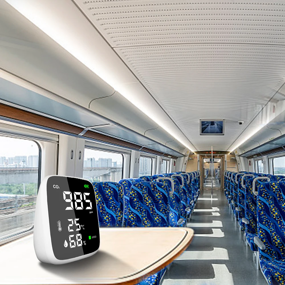 Air Quality Detector Indoor air monitor high Accurate Measure CO2 24-hour real-time detection and recording co2 ppm meter co2