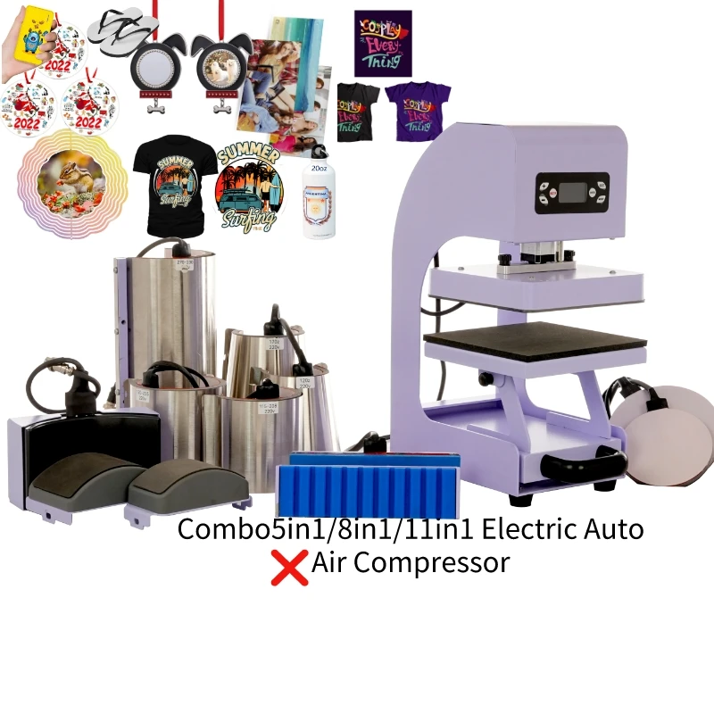 Good Quality Auto Open Hat\ Mug\Tshirt All in One 9 in 1 Combo Heat Press Machine