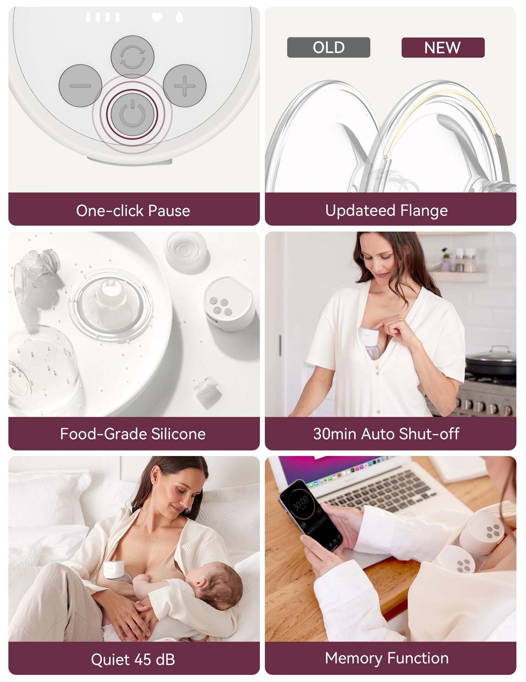 Портативный Электрический молокоотсос Momcozy S12 Pro, 3 режима, 9 уровней