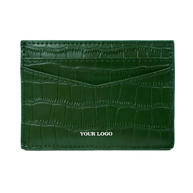 Classic High Quality Crocodile Pattern Card Holder Unisex Genuine Leather Credit Card Holders