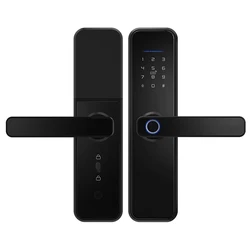 Tuya Wifi App Smart Doorlock Intelligent Biometric Fingerprint Smart Lock Safety Door Handle Keyless Lock