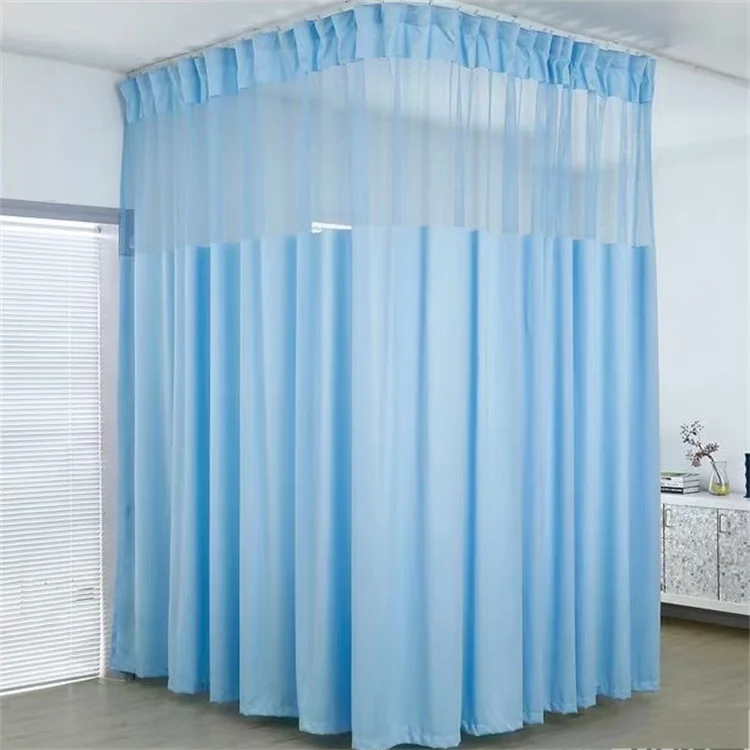 Flame Retardant Partitions Antibacterial Medical Privacy Curtain Bed Cubicle Hospital Curtain In Emergency Room