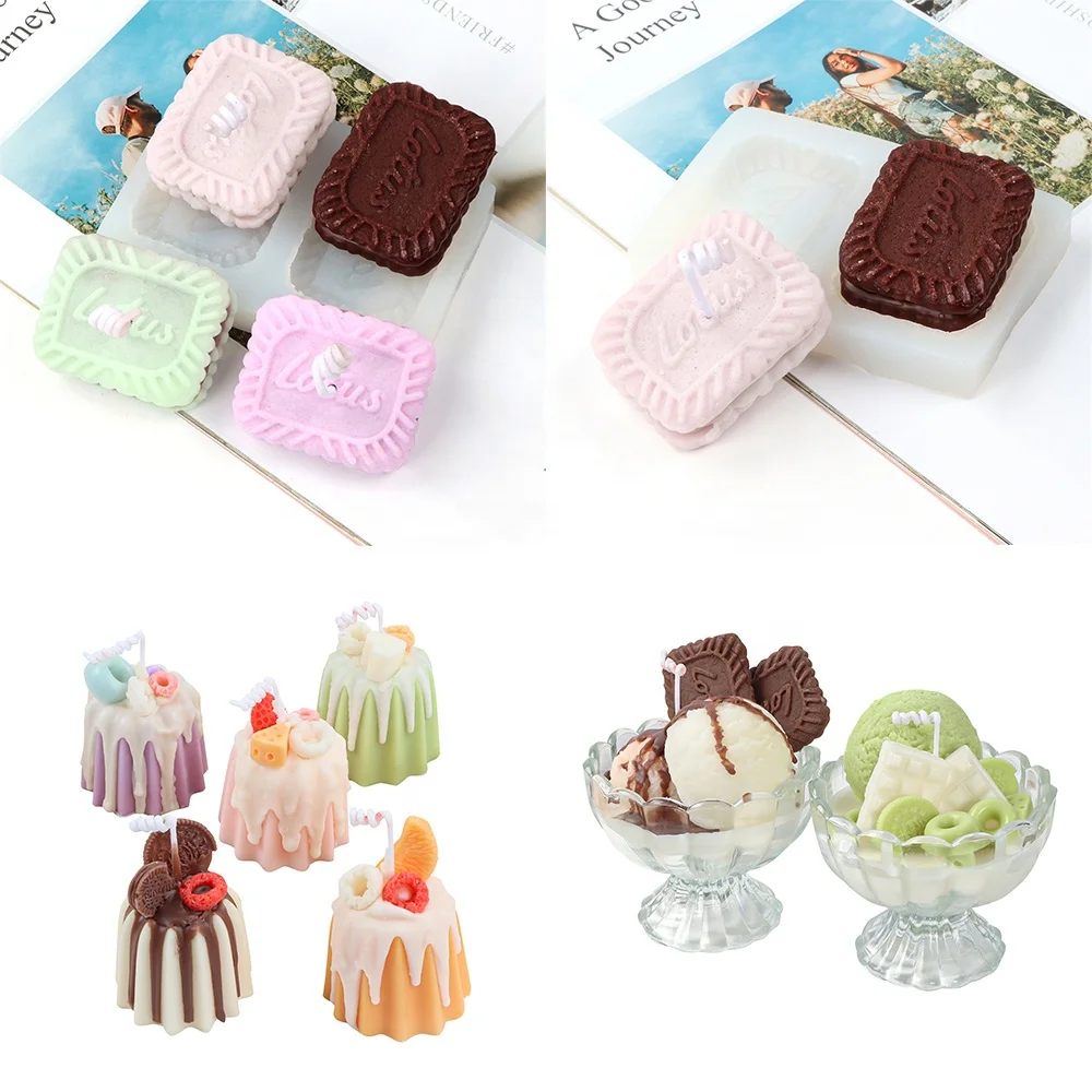 Cracker Silicone Mold Sugar Chocolate Chip Cookie Mold Realistic Food Shape for Soap Candle Embeds Wax Melts Silicone Mold