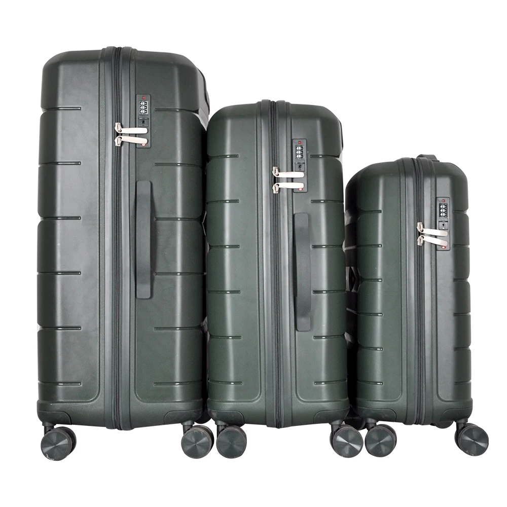 Factory customized logo PP large capacity multifunctional carry on travel luggage set 4 pc