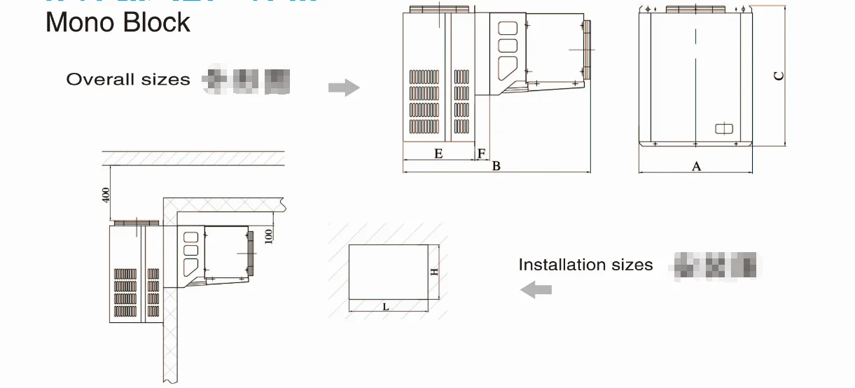 Hight temperature  roof top type mono blockair colled condensing unit