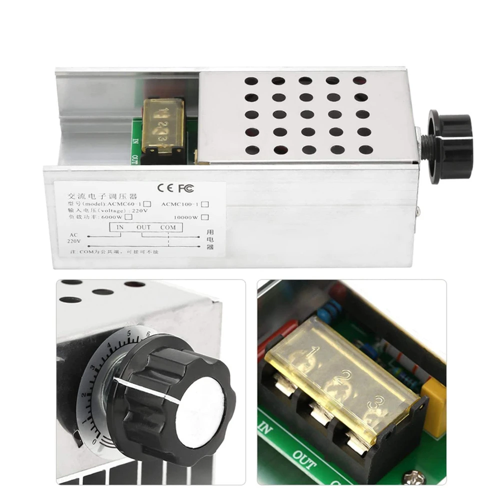 AC 220V 6000W SCR регулятор напряжения электронный диммер термостат контроллер скорости двигателя вольт пресс-форм