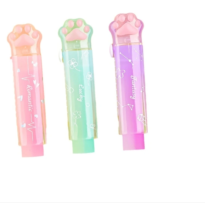 Creative cute cartoon Internet celebrity cat claw jelly color push-pull eraser primary school students crumb-free clean children