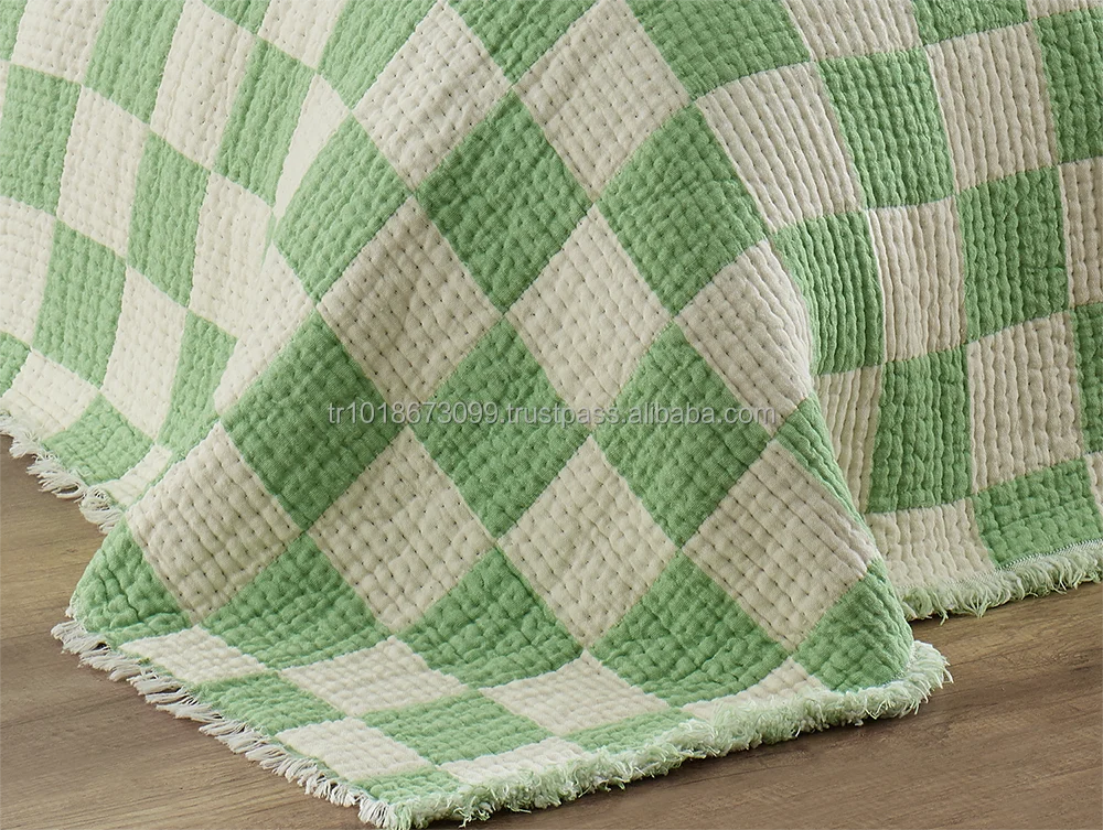 Muslin weave Inside Cotton Fiber Filled 100% Cotton Blanket Bulky Heavy Thick  160x220cm 62x86inch Plain Collection Blanket