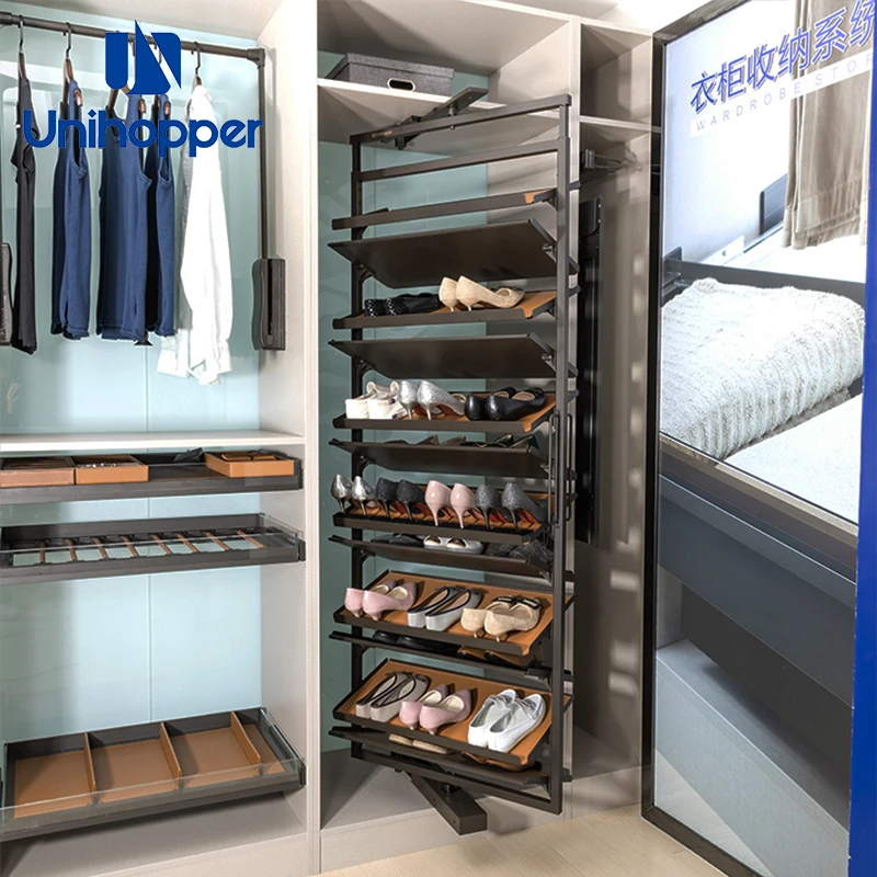 Unihopper Wardrobe Rotating Shoe Rack Storage Organizer Cabinet Display Metal Modern 360 Revolving Shoe Rack