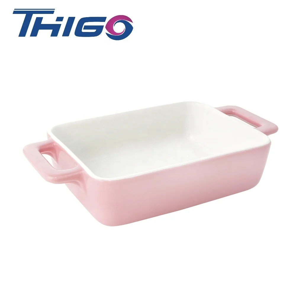 Thigo Colorful Double-ear Oven Ware Pan Ceramic Kitchen Cookware and Bakeware Set with Nonstick Coating Cheap Aluminium