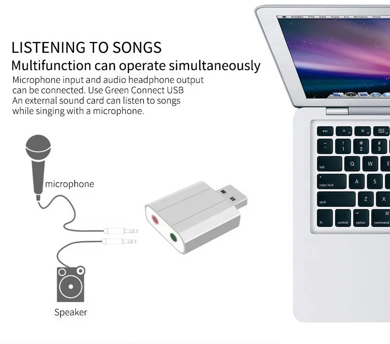  MAONO USB 2 0 высокогибкий стерео звуковой адаптер для настольных