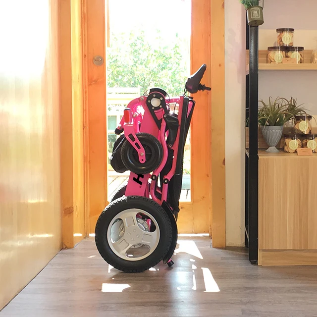 Foldable Portable Aluminum Alloy 4 wheel lift up power electric wheelchair lightweight mobility scooters CHINA JBH FACTORY D09