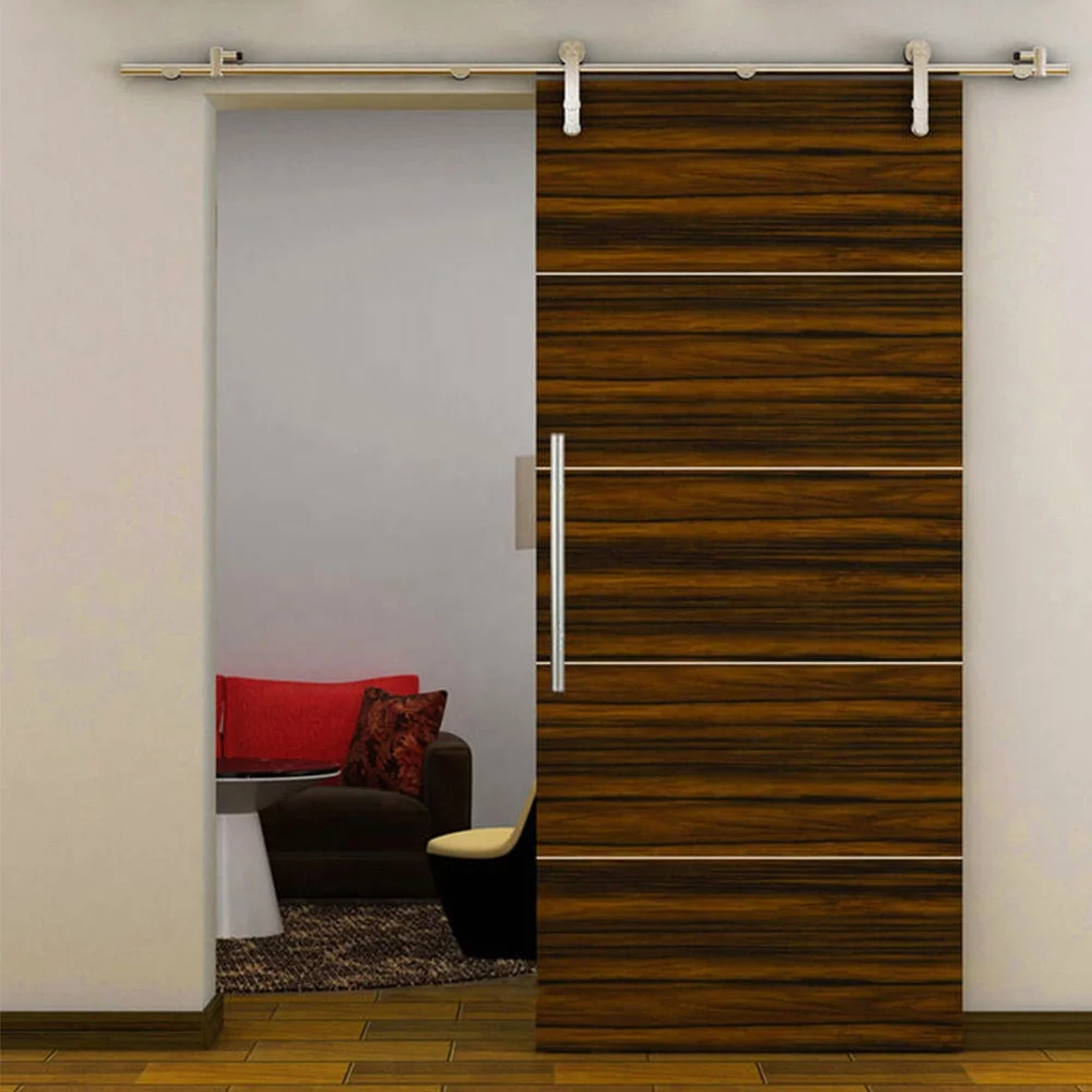 American Style Barn Door Sliding Door Modern Composite Veneer Wooden Sliding Barn Doors for House