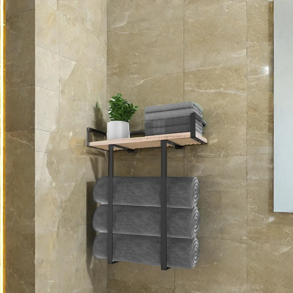 Sopewod Bathroom Storage Racks over Door Towel Rack with Shelf and Storage Baskets for Living Room