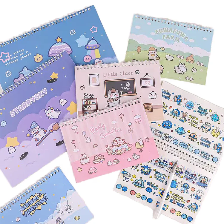 Wholesale Custom Cute Cartoon Pattern School Supplies Paper Hardcover Spiral Personalized Notebooks
