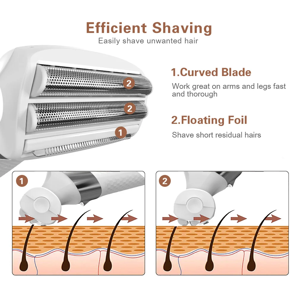 Explosive Models Lady Electric Shaver Bikini Body Trimmer IPX7 Nose Hair Removal Machine for Women Rechargeable 4 in 1 5V 1A