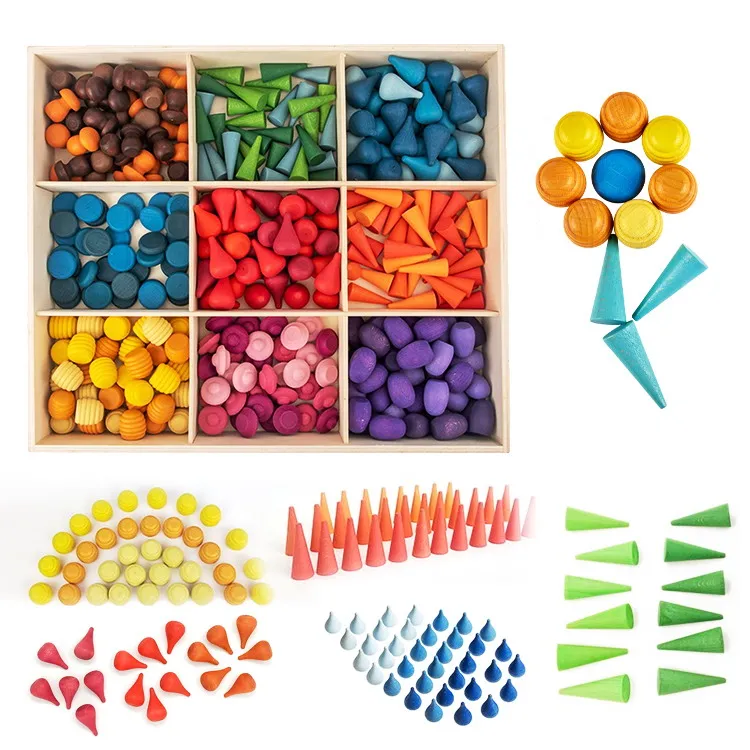 Blocks Cones Droplets Honeycomb Mushroom Popular Happy Kid Intelligent game Educational Wooden Learning Maze Toys For Children