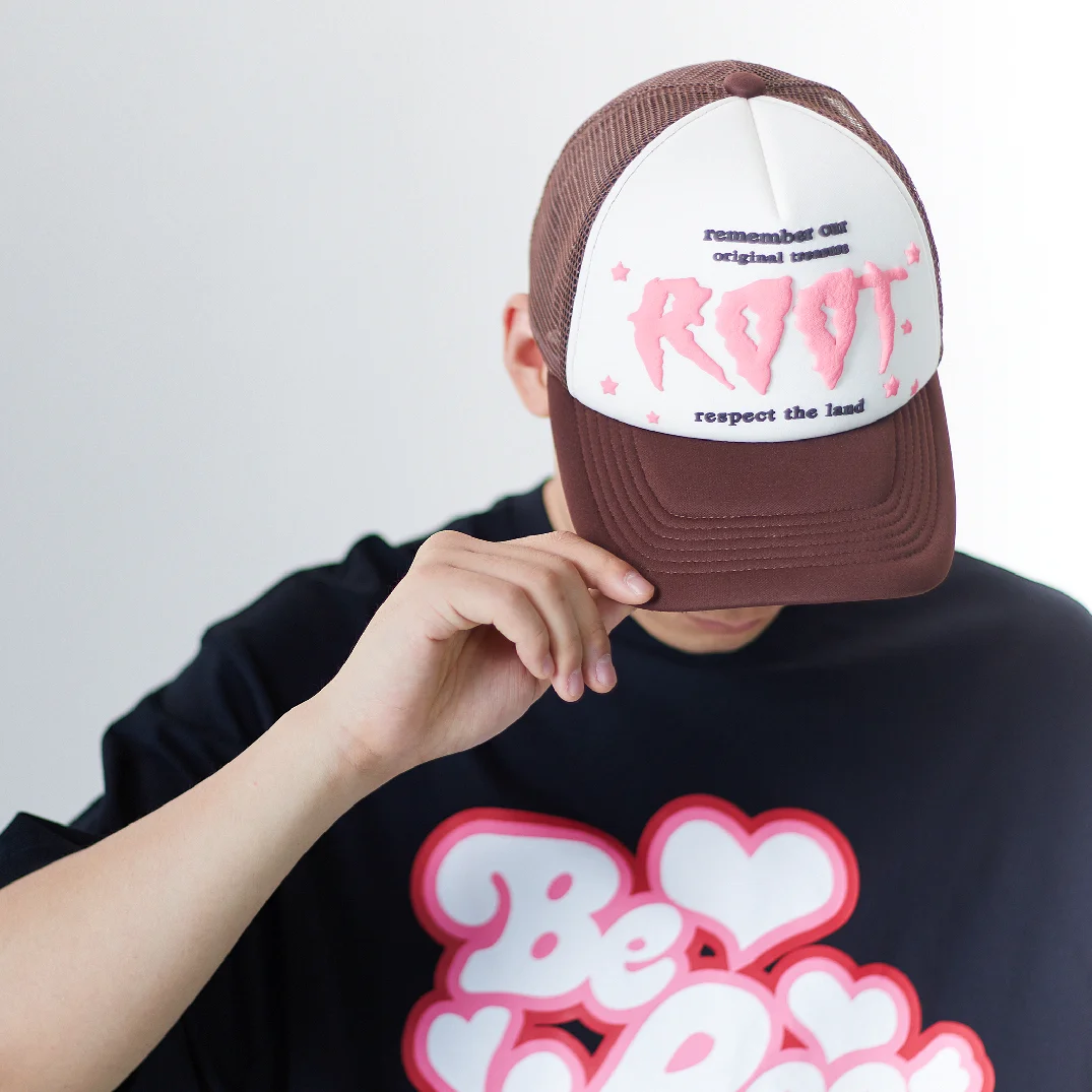 custom Logo fashion puff printing Foam Trucker Mesh hats 3d Puff Print Trucker Hat