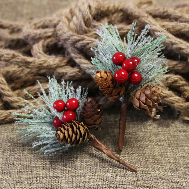 DIY Handmade Creative Packaging Gift Box Accessories Artificial Christmas pine needles mini christmas pine needle accessories