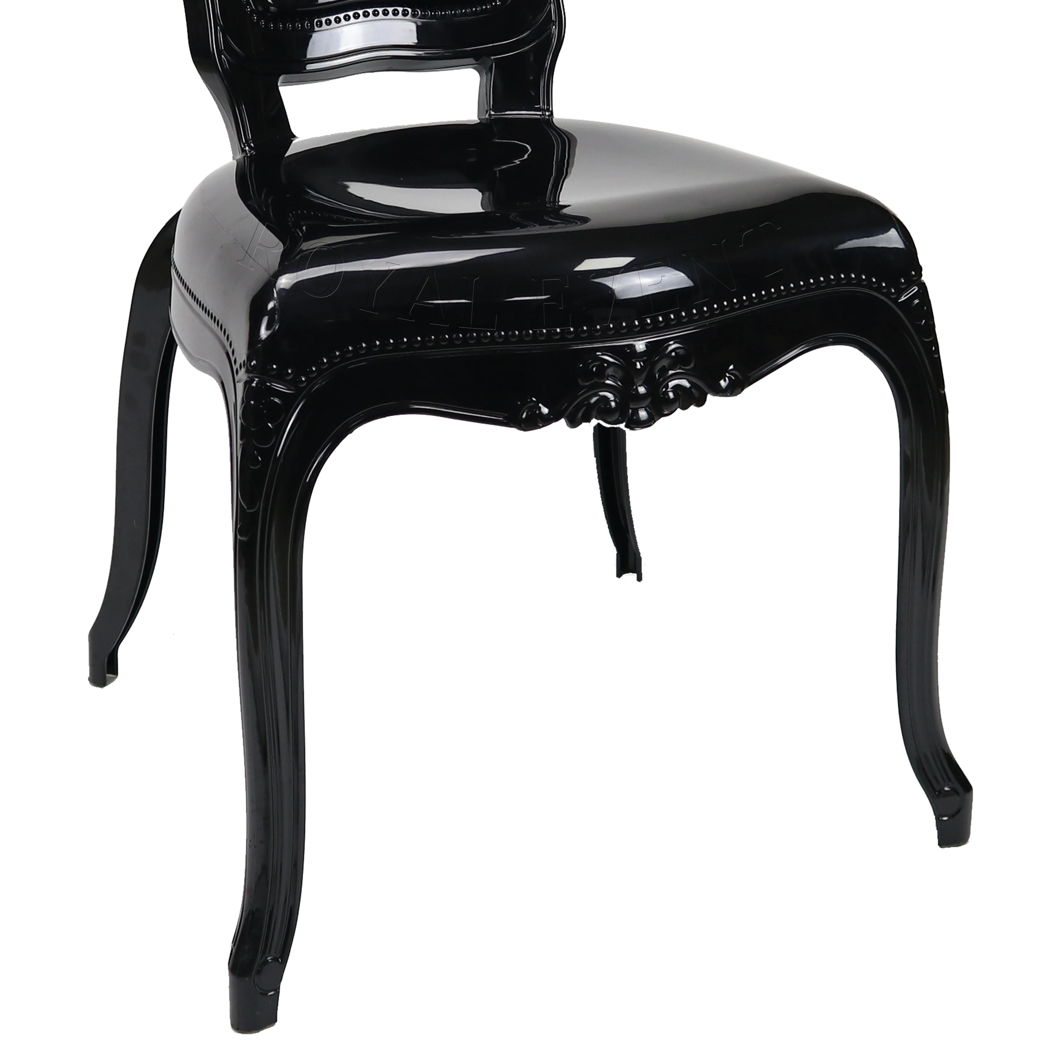 Wholesale Hotel Event Chair Wedding Dining Chairs Party Used Princess Chair Chaise Silla Wedding Decoration Resin Black