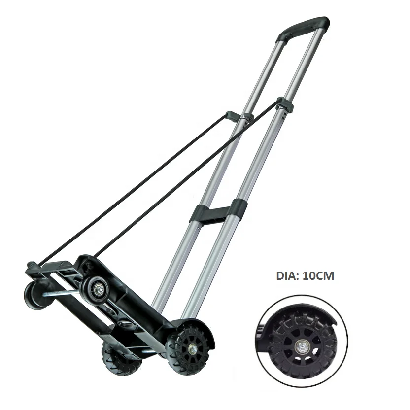 Four-wheel aluminum telescopic handle folding portable lightweight compact shopping retractable luggage hand trolley cart truck