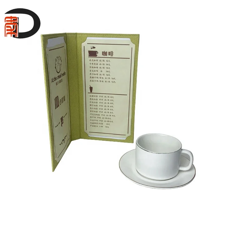 Texture and fashion restaurant menu book clip can be removed and replaced at any time