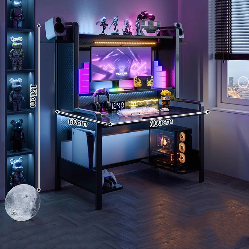 Компьютерный стол настольная игра Электронный спортивный и стул комбинированный для спальни книжная полка интегрированный домашний офисный из углеродного волокна
