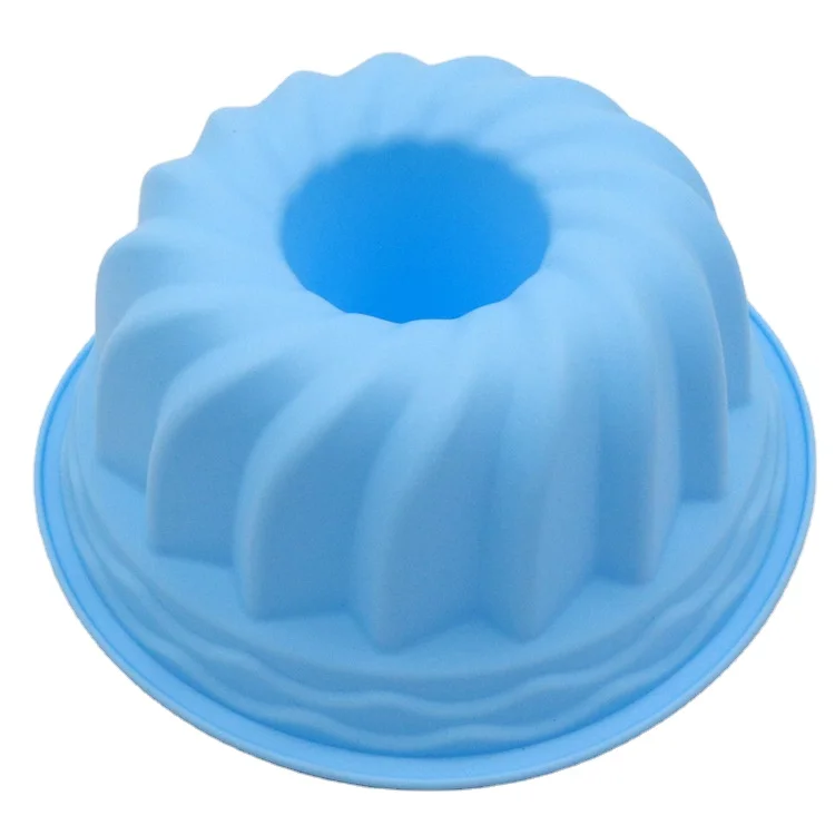 Non Stick Silicone Spiral round chiffon donut Cake Mold 9 inch Fluted Tube Cake Pan molde