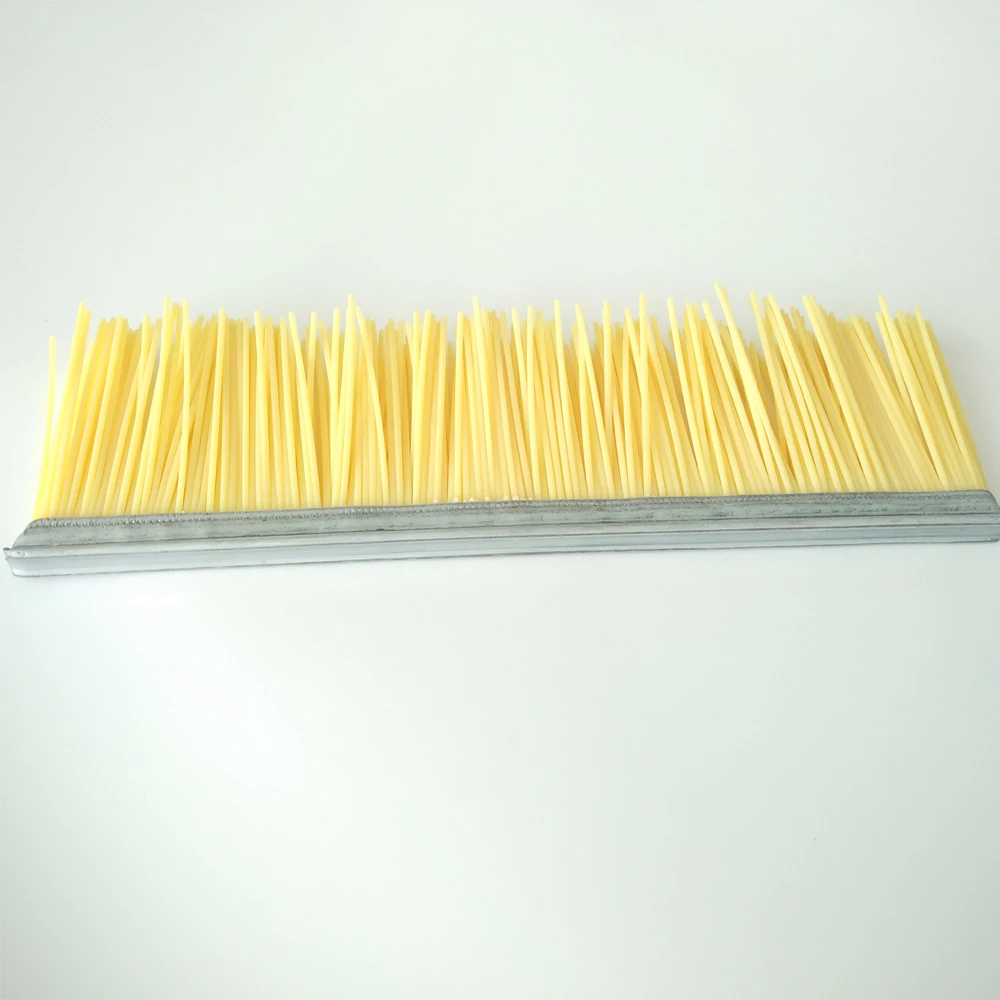 Hard PBT bristle strip brush for machine cabinet