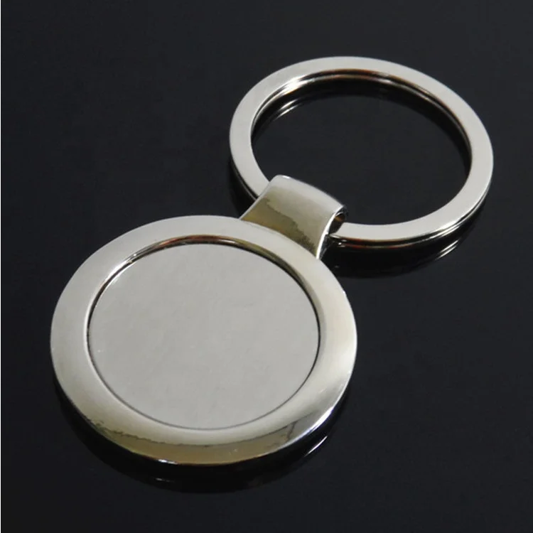 Metal blank keychain Custom LOGO design metal silver keychain