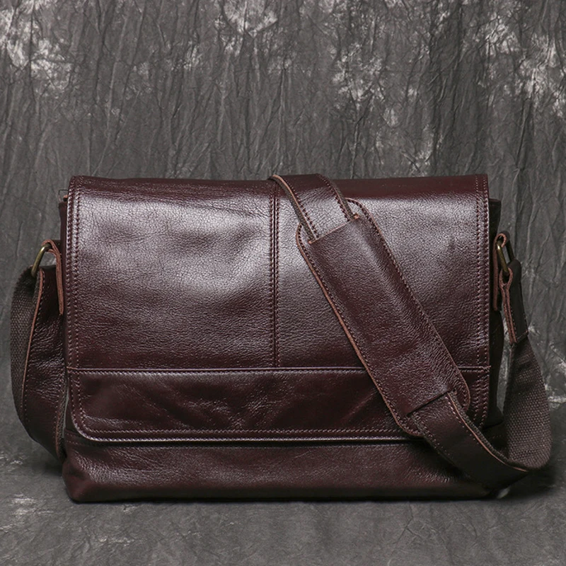 Genuine Leather  Crossbody Shoulder  Document Durable  Briefcase For Men Shoulder Bag