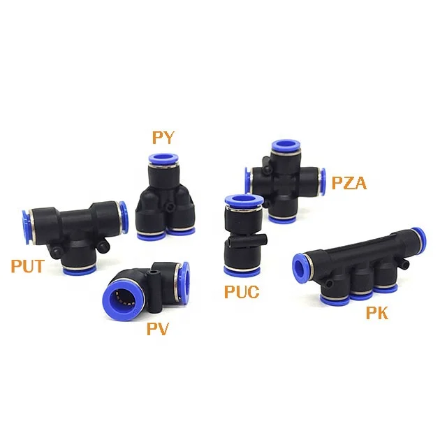 6mm 8mm 10mm Wholesale Pneumatic One Touch Tube Pneumatic Connectors Plastic Air Fittings
