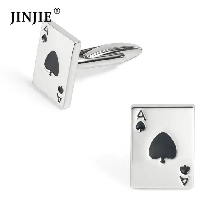 Запонки в виде игральных карт