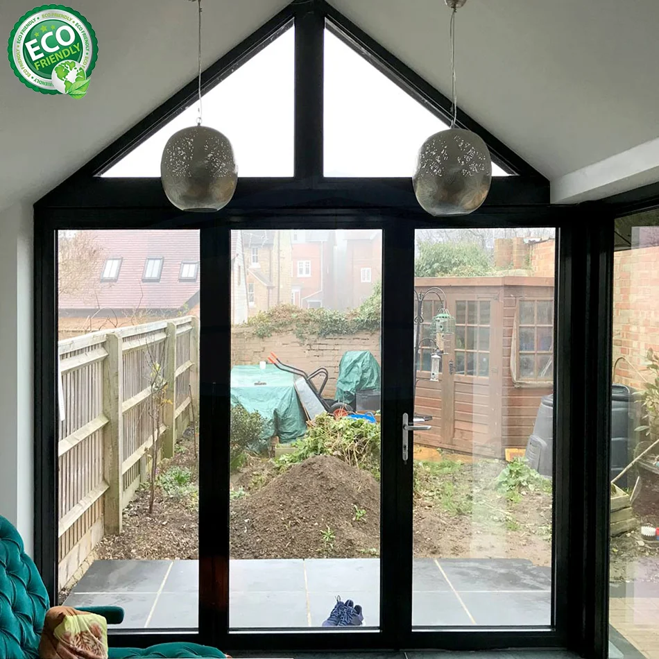 China Manufacturer House Hurricane Approved Tempered Glass Aluminum Profile Frosted Glass Aluminum Swing Doors Casement -