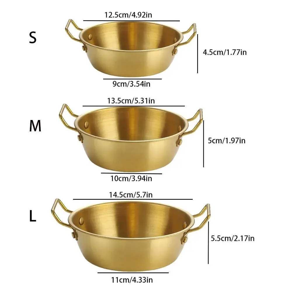 304 stainless steel Korean fries fried chicken bowl Western food double ear handle snack bowl Fruit salad rice wine bowl