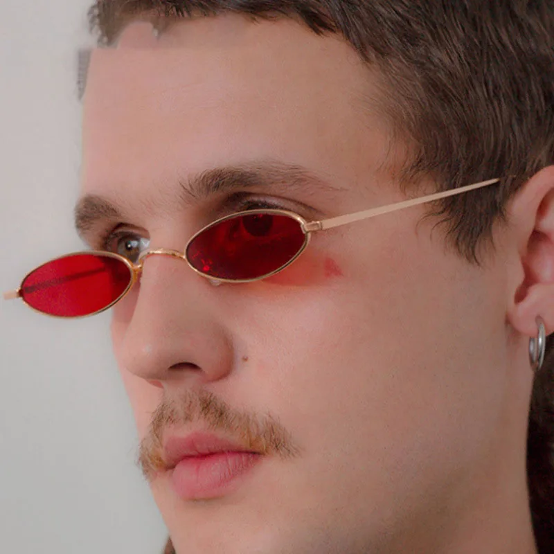 Trendy Metal Small Frame Sunglasses Retro Oval Frame Sunglasses Fashion Ocean Film Cross-Border Sunglasses