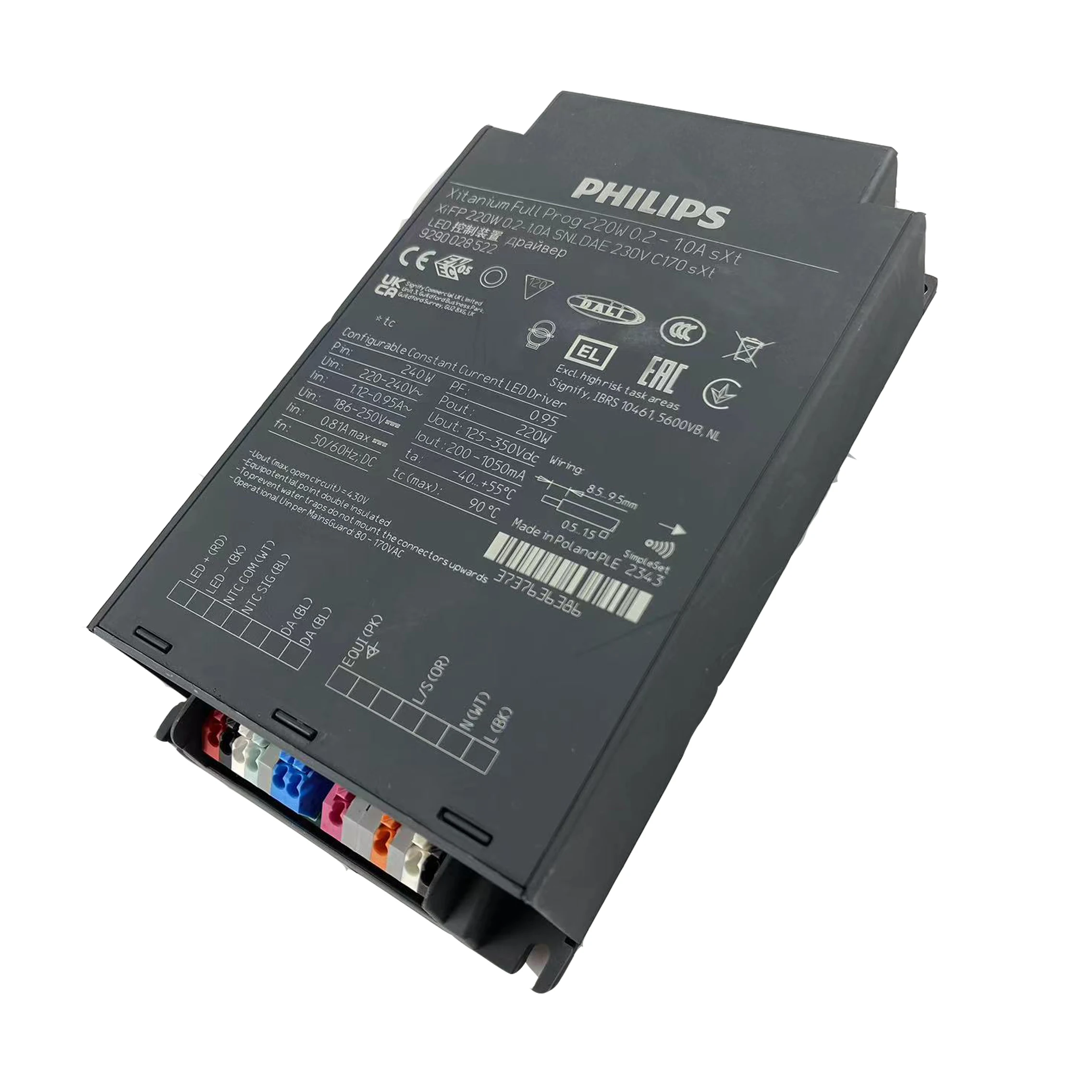 Xitanium FULL Prog LED Xtreme drivers Xi FP 220W 0.2-1.0A SNLDAE 230V C170 sXt 929002852206