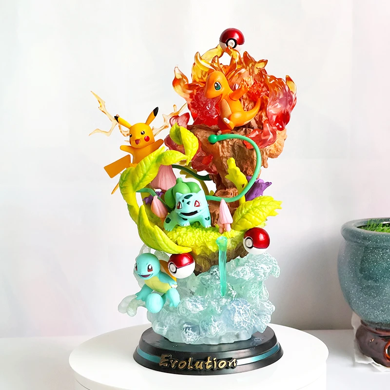Wholesale Cyndaquil Wartortle Snorlax Eevee Charmander Pokemones Toy Pika-chu Anime PVC Resin Statue action figures toy gift set