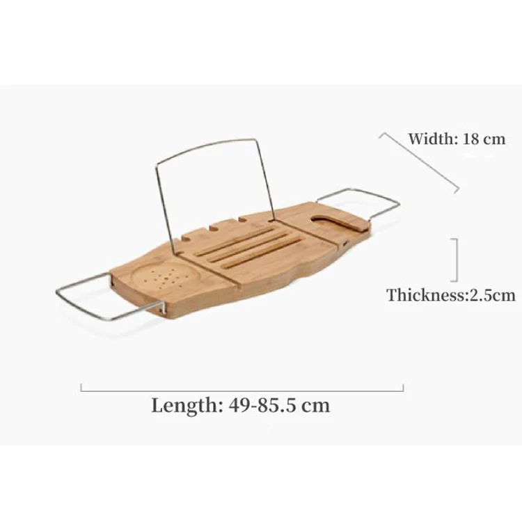 Adjustable Bamboo Bathtub Caddy Tub Tray Wholesale And With Extend Side, Bathtub Caddy Organizer Bath Tray For Tub