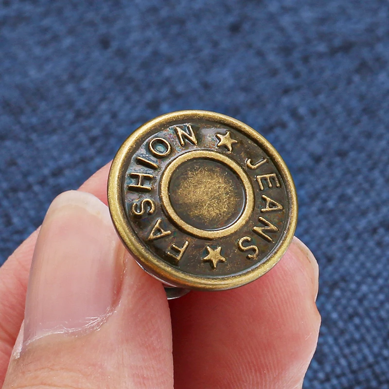 17mm Zinc Metal Replacement Removable No Sew Instant  Adjustable Pin Buttons For Jeans